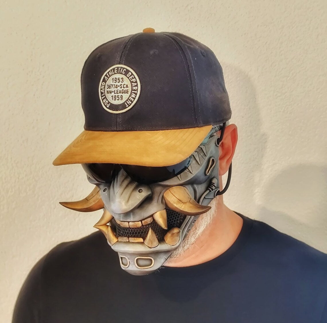 Oni Cyberpunk Half Mask Samurai