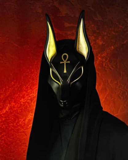 Egyptian Anubis Mask – Black & Gold