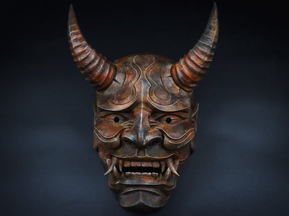 Dark Hannya Mask - Japanese Warior Mask - Hand Made