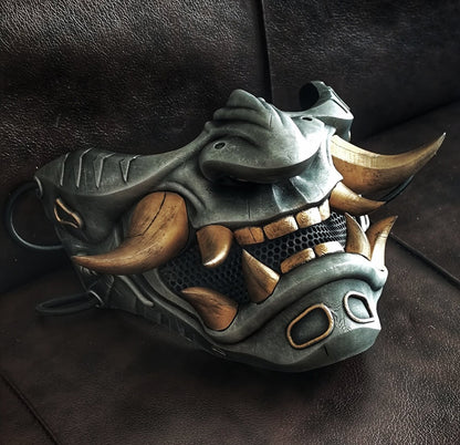 Oni Cyberpunk Half Mask Samurai