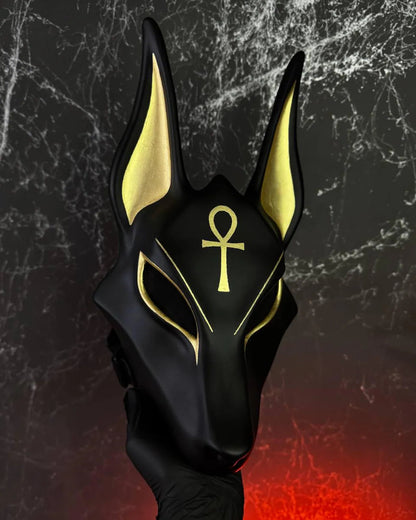 Egyptian Anubis Mask – Black & Gold