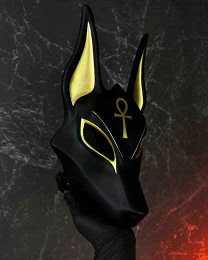 Egyptian Anubis Mask – Black & Gold