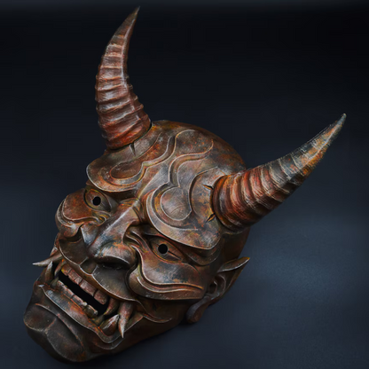 Dark Hannya Mask - Japanese Warior Mask - Hand Made