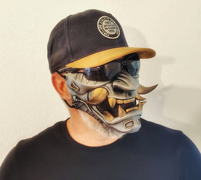 Oni Cyberpunk Half Mask Samurai