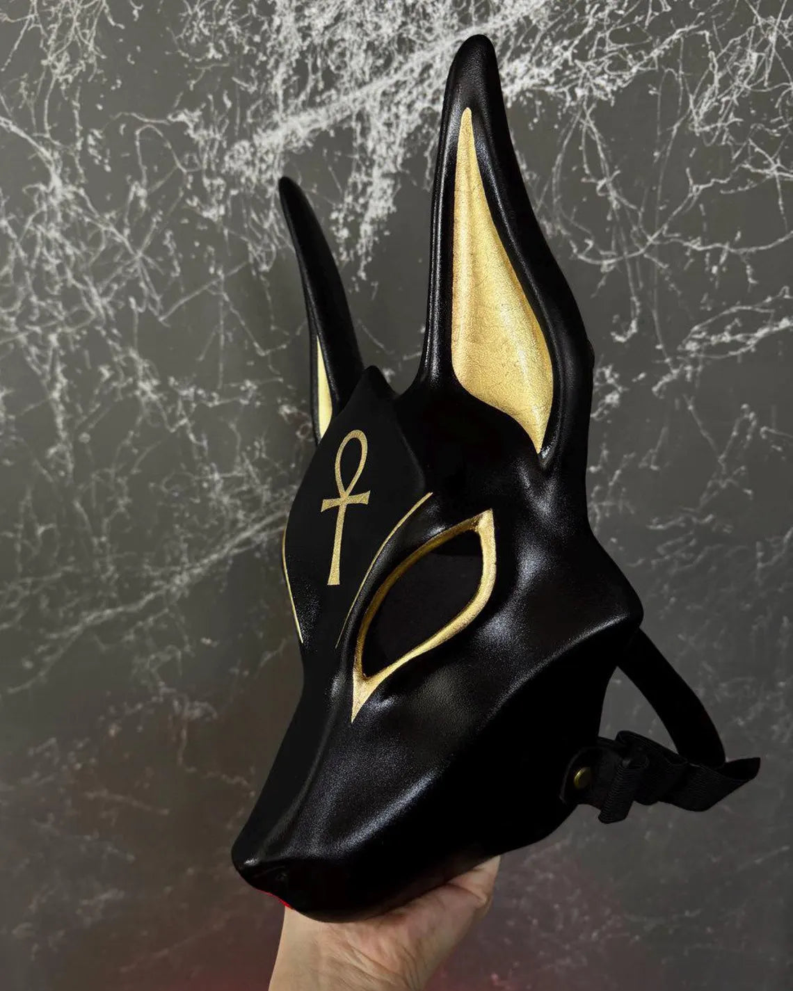 Egyptian Anubis Mask – Black & Gold