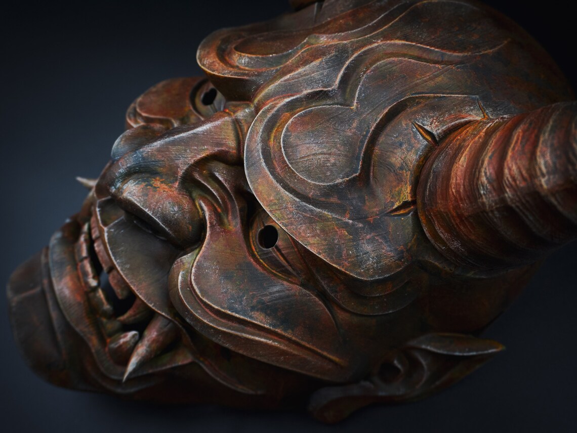 Dark Hannya Mask - Japanese Warior Mask - Hand Made