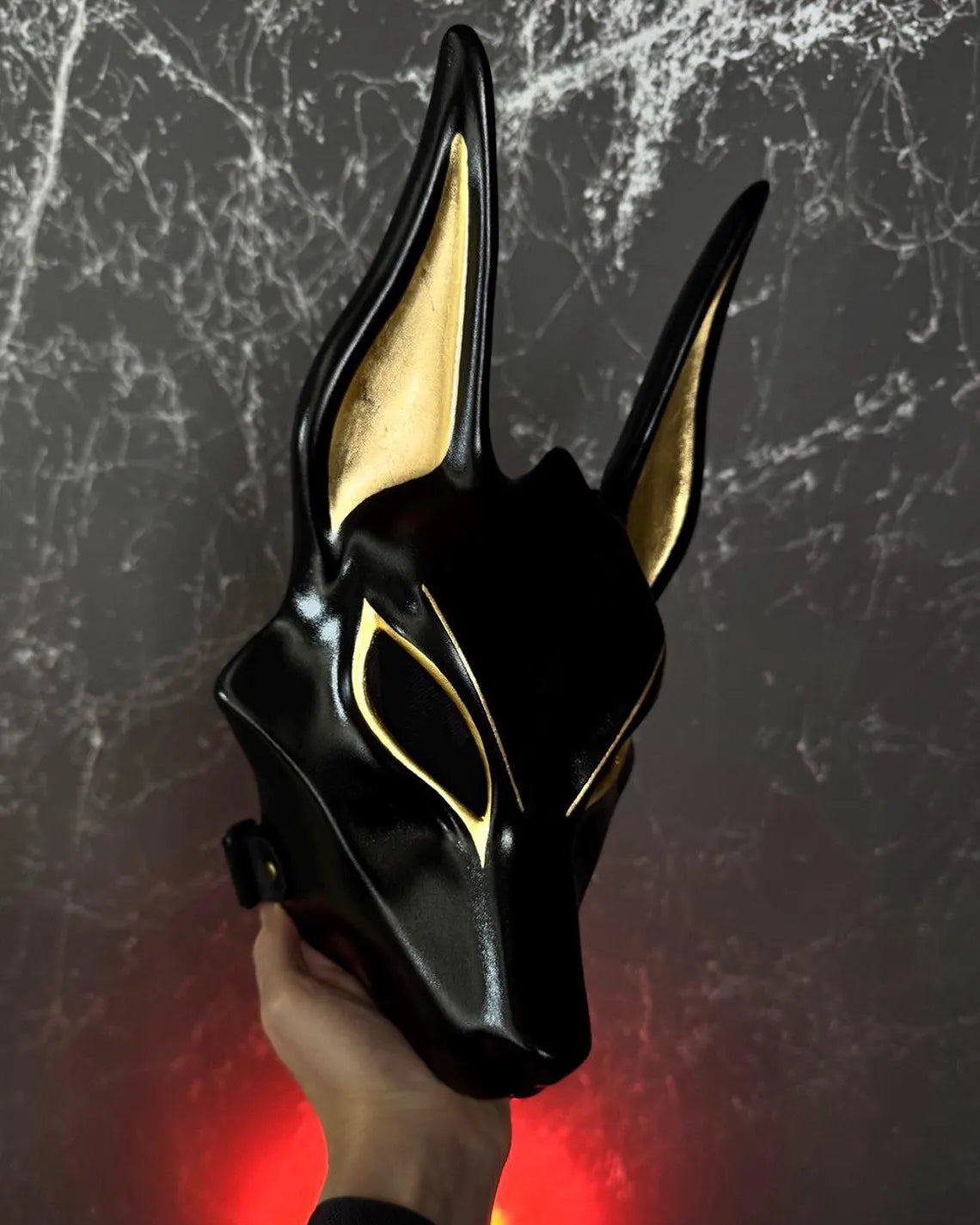 Egyptian Anubis Mask – Black & Gold