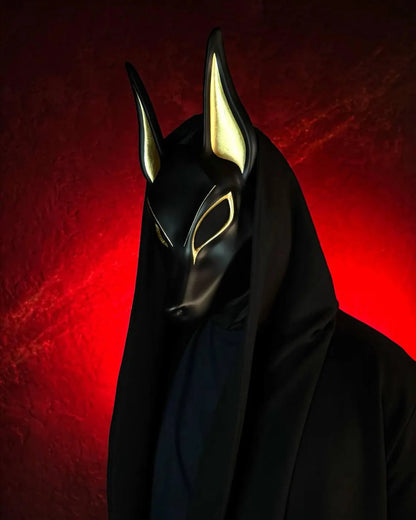 Egyptian Anubis Mask – Black & Gold