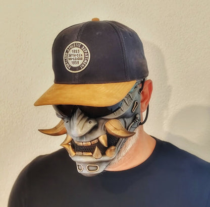 Oni Cyberpunk Half Mask Samurai