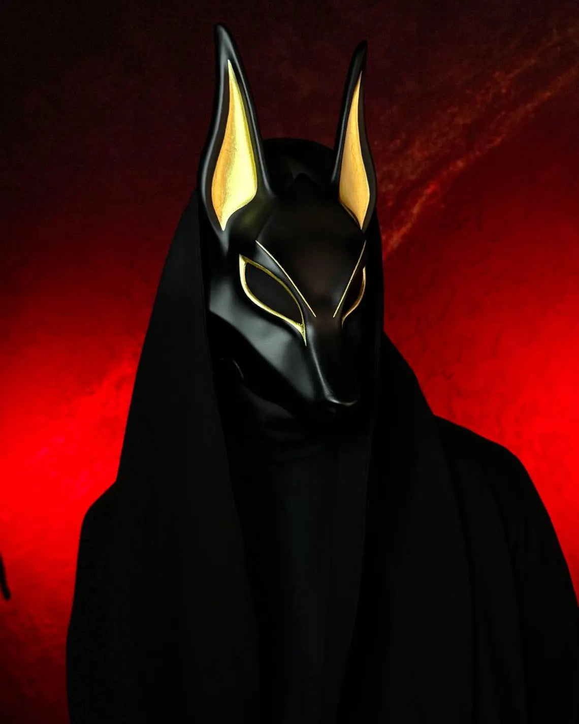 Egyptian Anubis Mask – Black & Gold