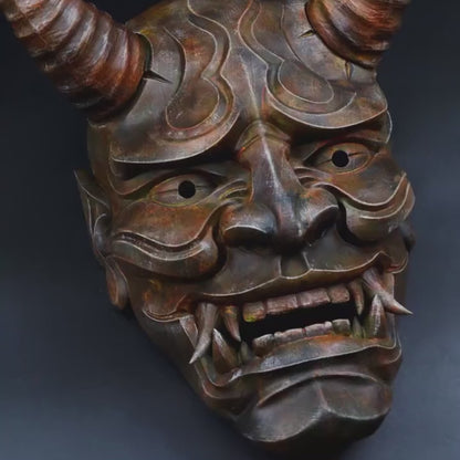 Dark Hannya Mask - Japanese Warior Mask - Hand Made